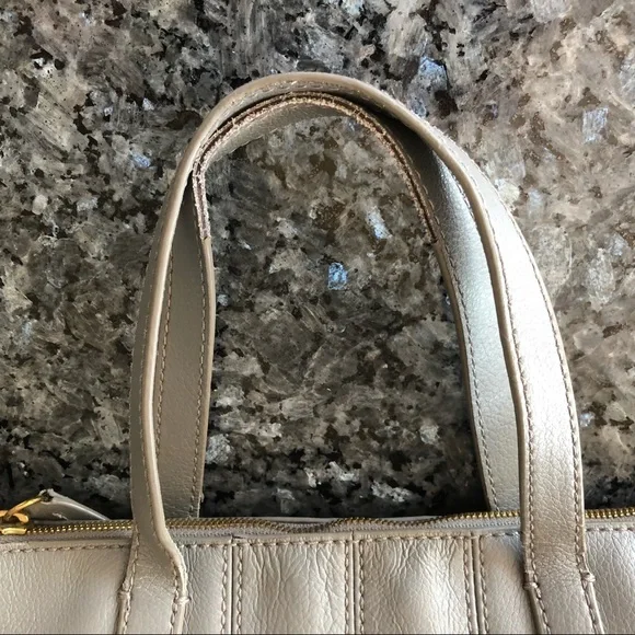 J CREW Factory Gray Leather Crossbody/Satchel Bag - Picture 15 of 16